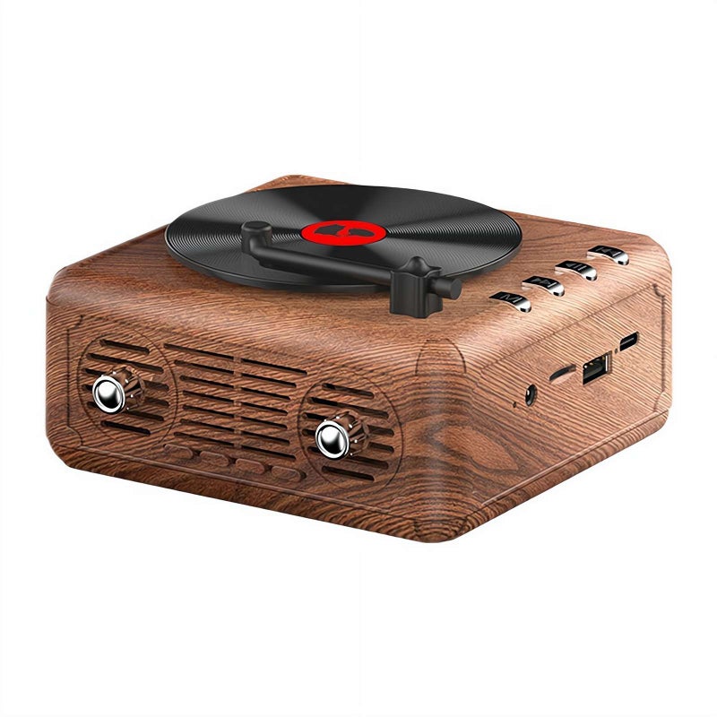 Retro Bluetooth Speaker with FM Radio & TF Card Play, Portable Wireless Speaker with 3 Modes, USB Rechargeable for Home and Outdoor Use (Yellow) - Image 1
